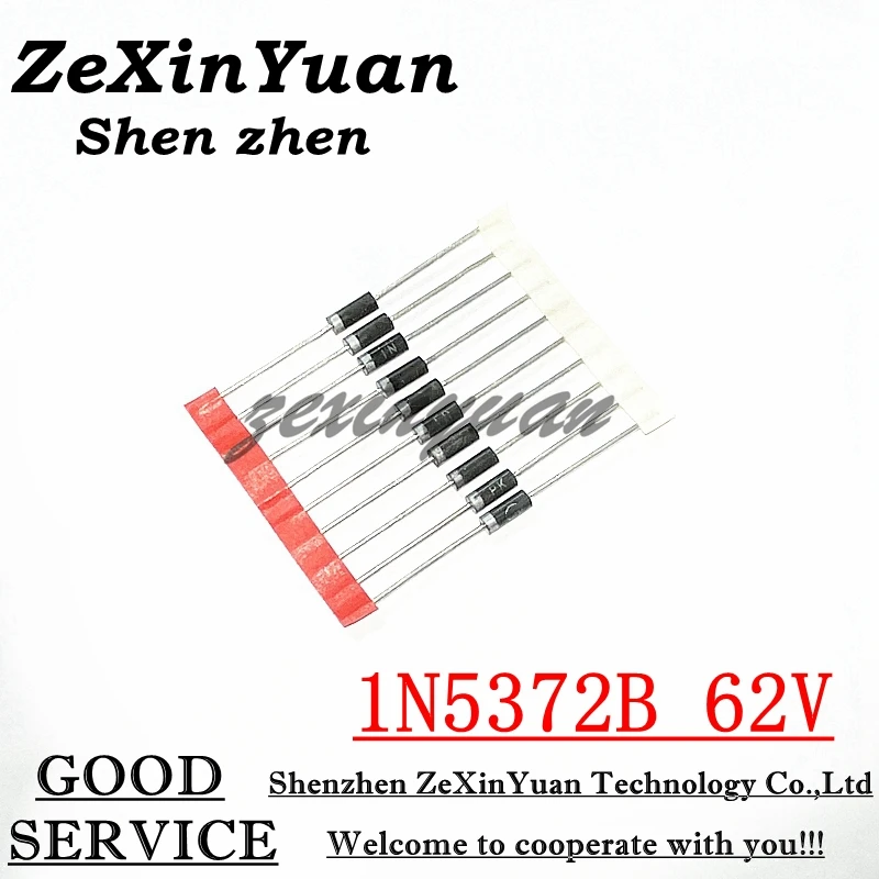 

10PCS/LOT Zener Diode 5W 62V IN5372B 1N5372B 1N5372 5W DO-15 CASE17-02