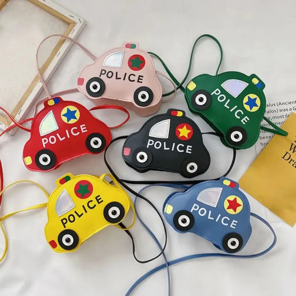 Creative PU Leather Children's Shoulder Bag Cartoon Car Shape 3D Crossbody Bag Splicing Coin Purse for Kids