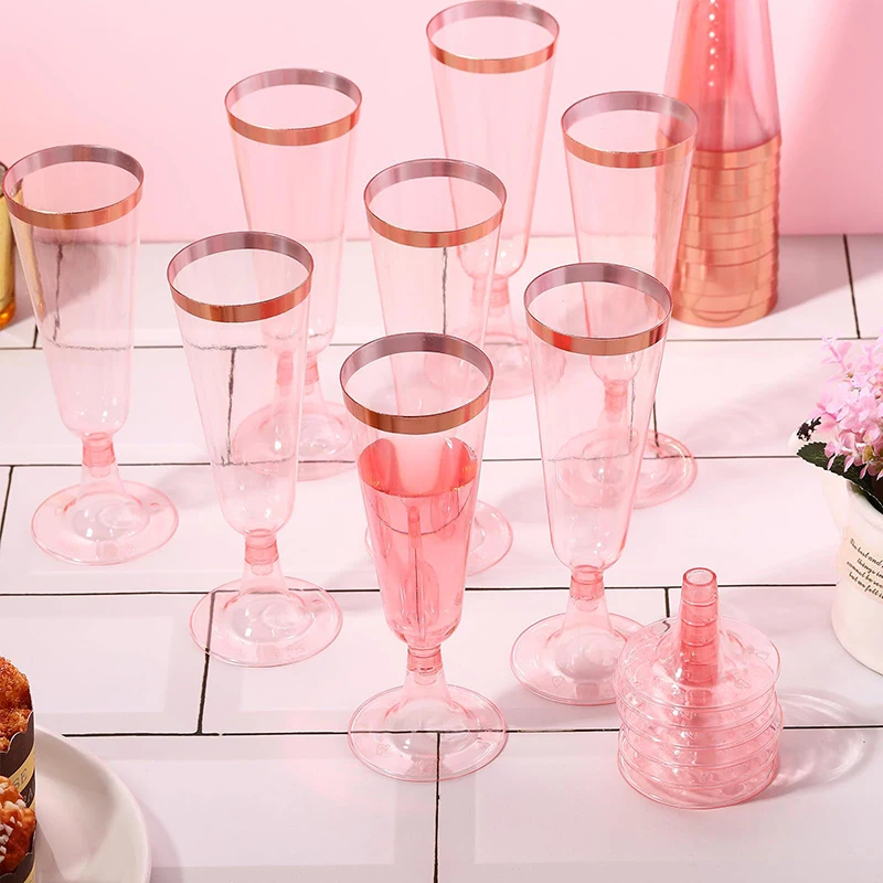 Vasos de cóctel de plástico desechables, vasos de Martini transparentes, copa de vino tinto, helado, postre, Mousse, pudín, 10 Uds.