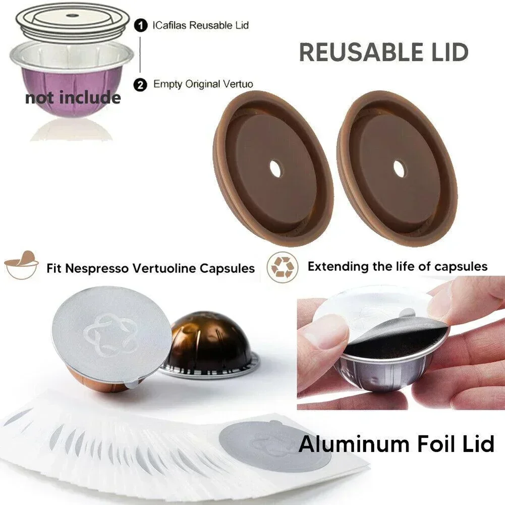 Reusable Silicone Cap Coffee Capsule Cover Lid Compatible For-Nespresso-Vertuoline Original Capsule For-Nespresso Vertuo-Next