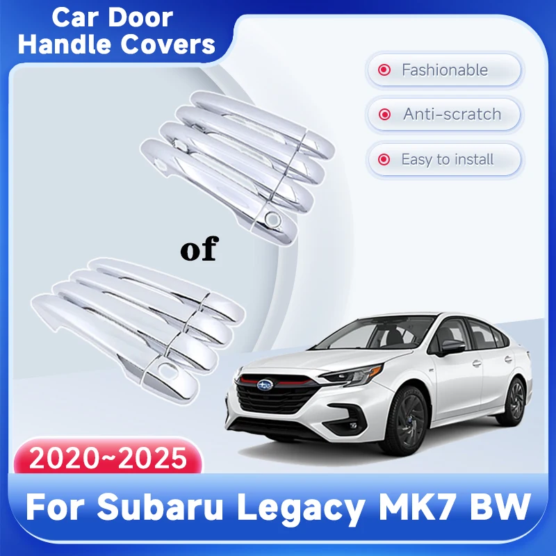 Car Outer Door Handle Cover Trim For Subaru Legacy MK7 BW 2020 2021 2022 2023 2024 2025 Sedan Stickers Trim Styling Catch Gadget