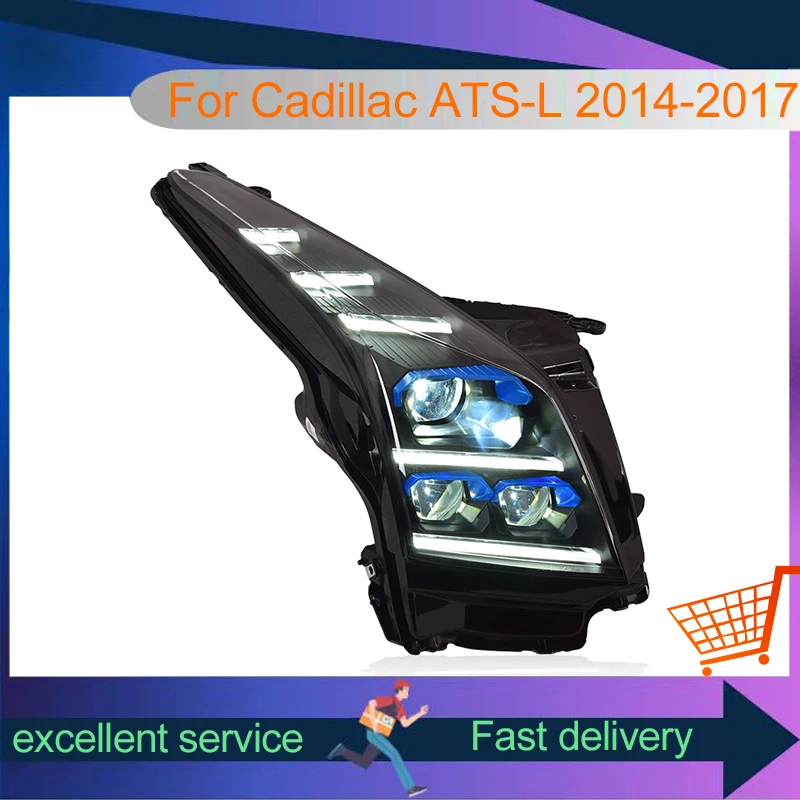 Car Styling Headlight For Cadillac 2014-2017 ATS-L Front Lamp DRL Turn Signal Highlight LED Bulbs Projector Lens Auto