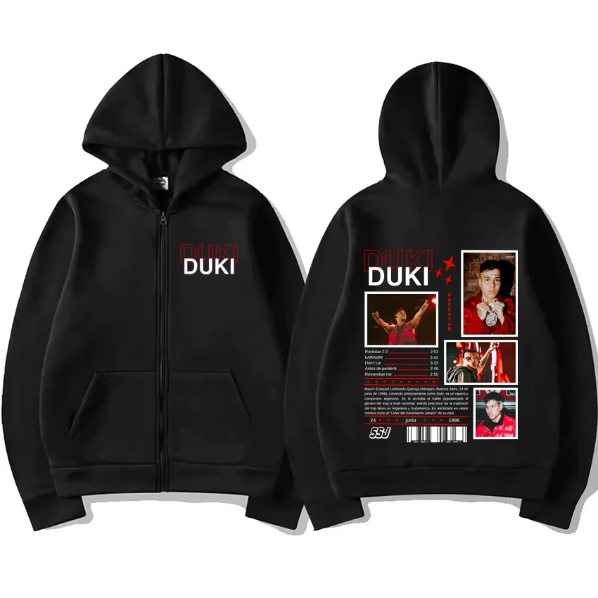 

Rapper Duki ADA Tour Merch Hoodie Coat 2025 Men’s Women vintage Casual streetwear Oversized fashion Unisex Fleece Zip-up Jacket
