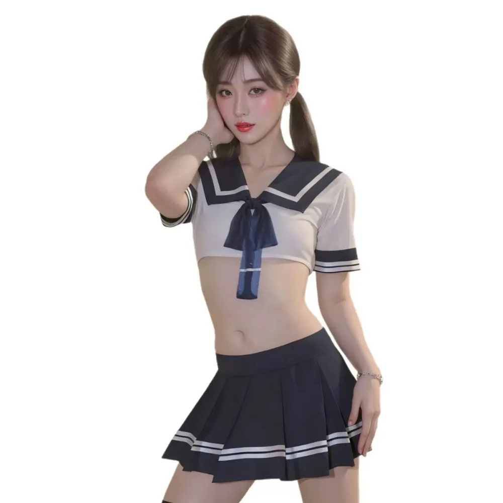 

Women Sexy School Girl Costumes Cosplay Babydoll Sexy Lingerie Suspender Plaid Skirt Set Student Uniform Party Club Outfits