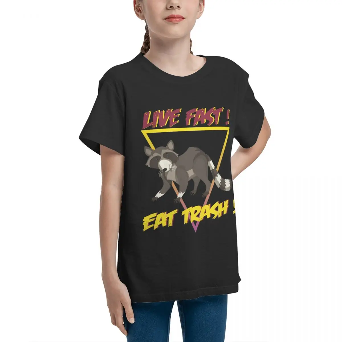 Live Fast Eat Trash Animals For Sale High quality Travel Teenagers Basic Short Sleeve T-Shirt Harajuku Tshirt Humor Graphic
