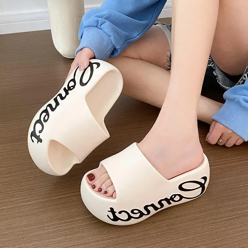 

EVA Thick Heel Women's Sandals Summer Fashion Outdoor Beach Sandals Slip-On Breathable Waterproof Anti-Slip Quiet Grape Particle