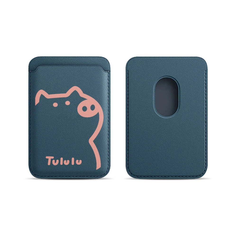 Pig Tululu Leder-Kartenetui Handyhülle Kartenhalter für Magnetische Hülle Geeignet für alle iPhones für Magsafe Karten-Handy-Rückentasche – Detail 7