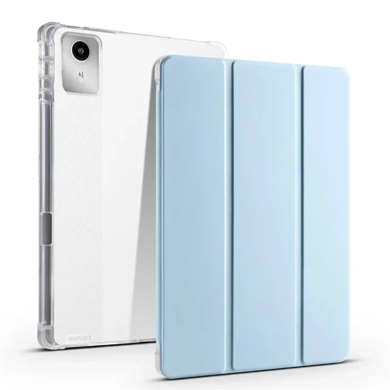 For Lenovo Xiaoxin Pad 2024 Case with Pen Holder PU Leather Soft Back Fold Stand Cover For Lenovo Tab M11 Case tb330fu tb331fc