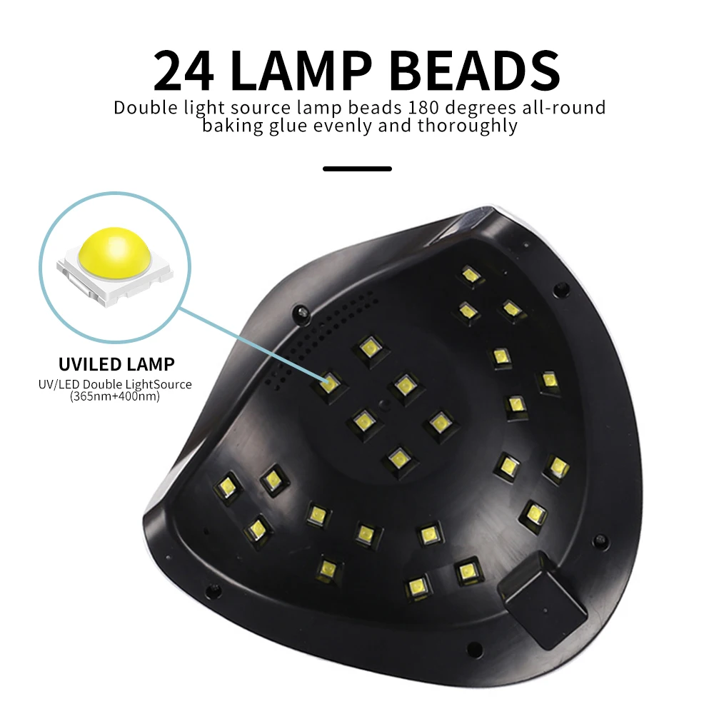 8T المهنية مسمار مصباح LED مانيكير الأشعة فوق البنفسجية مصباح المحمولة مسمار مجفف للأشعة فوق البنفسجية هلام 24 المصابيح هلام مسمار آلة الذكية الاستشعار USB التوصيل #4