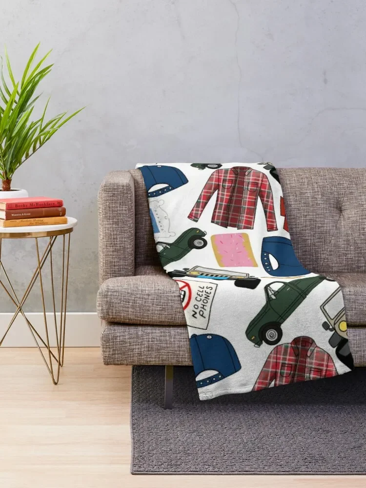 Luke Lorelai Fan Pattern Icons All Over Print White Pack Throw Blanket Soft Beds Soft Plaid Blankets