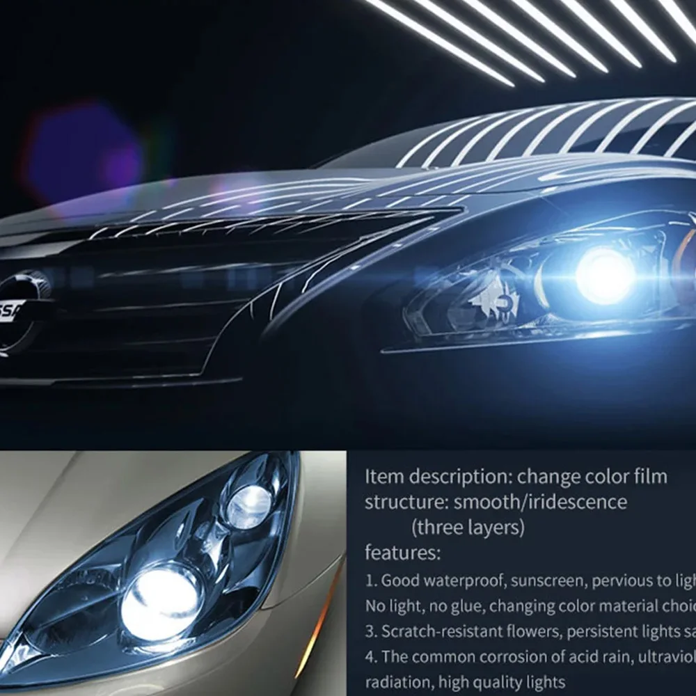 Gloss Transparent Vinyl Automotive Headlight Film 30x60cm Self Adhesive Car Film PVC Headlight Taillight Wrap Cover Film