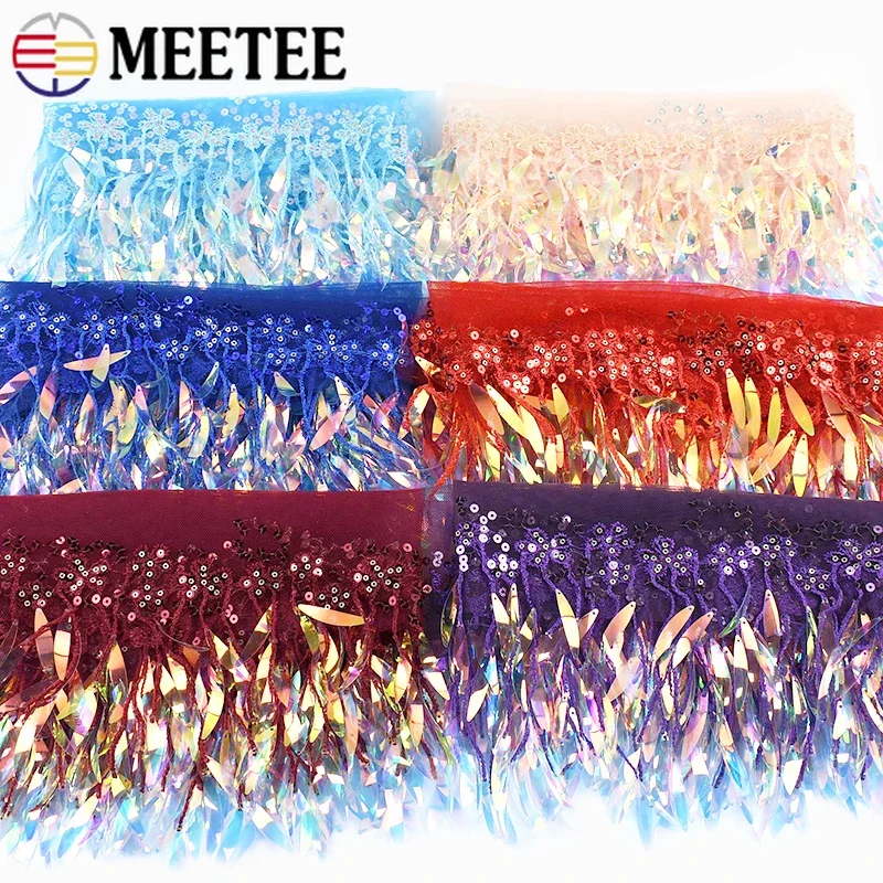 

2-10Yards Meetee 15cm Sequin Fringe Tassels Fringes Sewing Dance Dress Trim Tassel Decorative Trimmings Stitching Accessories