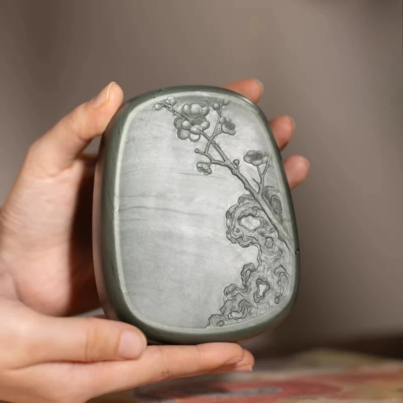 

Hand-carved inkstone, four treasures of the study, small-case brush calligraphy