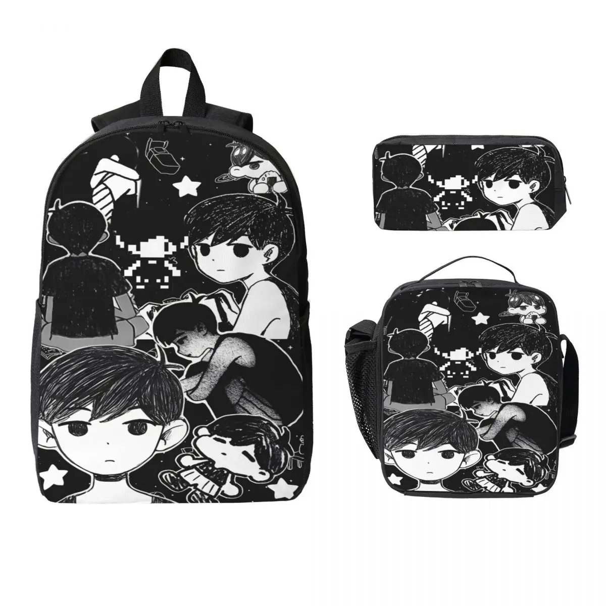 

Omori забавные видеоигры детский рюкзак ланч-бокс сумки для ручек для мальчиков и девочек дошкольные рюкзаки школьная сумка набор книг