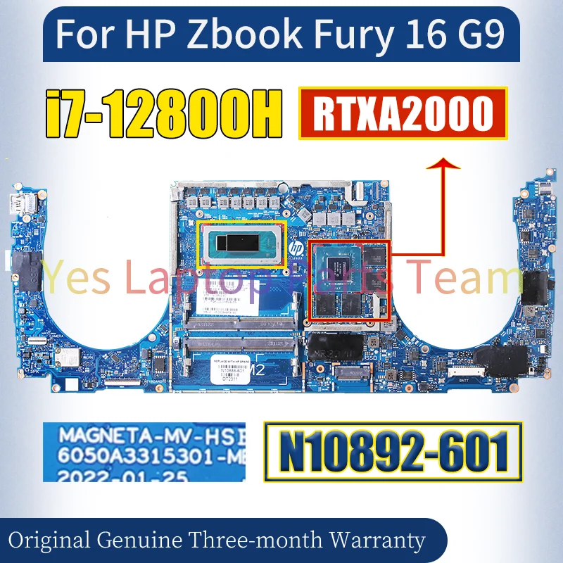 6050A3315301 For HP Zbook Fury 16 G9 Laptop Mainboard SRLD2 i7-12800H GN20-P3-R-A1 RTXA2000 4G Notebook Motherboard 100％ Tested