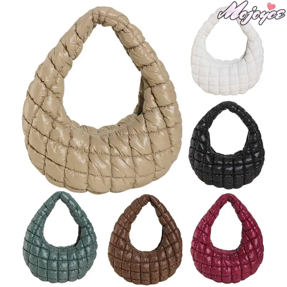 

Women Padded Hobo Bag Versatile Soft Satchel Bag Lightweight Down Clutch Bag Quilted Tote Handbag Fall Winter Purse