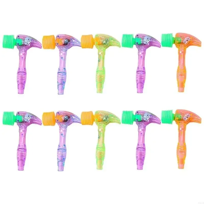 Martelo plástico transparente com luzes led, brinquedo educacional para crianças, aniversário, páscoa, 15ub