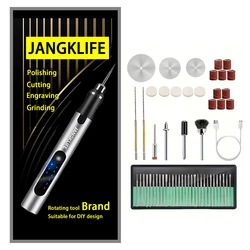 JANGKLIFE USB 무선 로타리 도구 키트 목공 조각 펜 DIY 쥬얼리 금속 유리 미니 무선 드릴