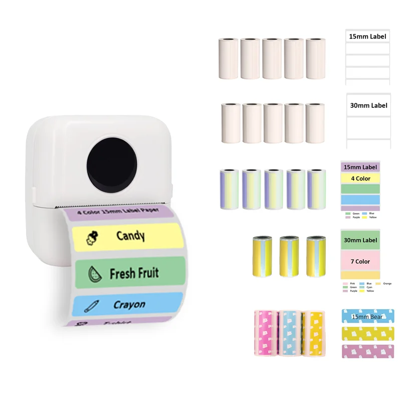 Thermal Portable Printer Mini Pocket Print Photo Thermal Label Printers With 57mm Printing Wireless BT Android And iOS Printers