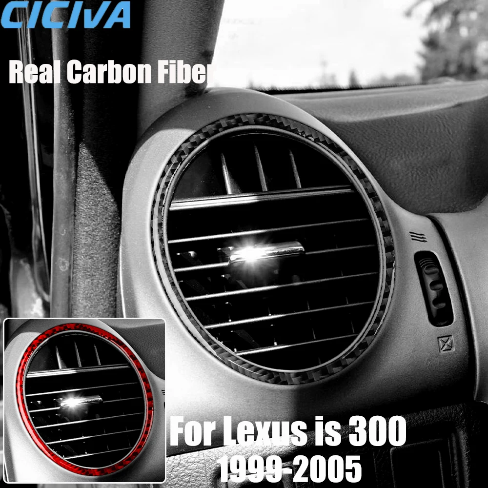 Real Carbon Fiber Car Accessories Defroster Air Vent Trim Cover Soft Sticker For Lexus is 300 1999 2000 2001 2002 2003 2004 2005