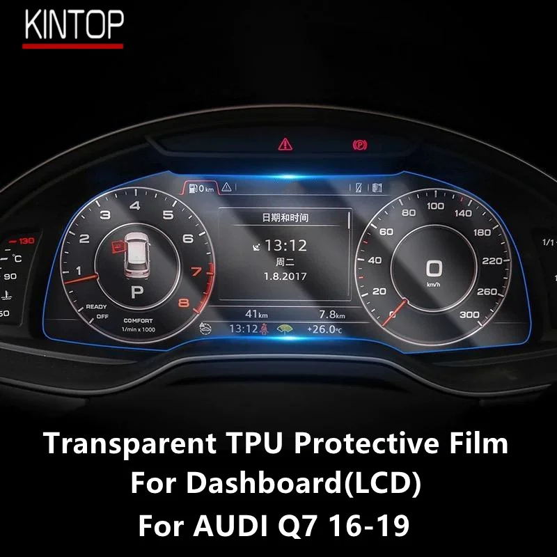 

For AUDI Q7 16-19 Dashboard Transparent TPU Protective Film Anti-scratch Repair Film Accessories Refit