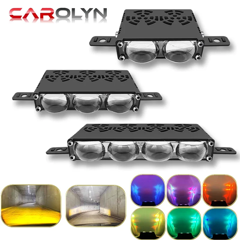 

2/3/4 Lens Car Grille Light Motorcycle Auxiliary Driving LED Headlight Truck Off-road Vehicle High Brightness Spotlights 12V 24V