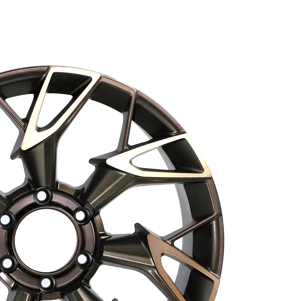 Alloy Wheels with PCD 6x139.7mm Car Wheels Multi Spoke for Replace or Repair Passenger Car Black Machine Face 20 Inch