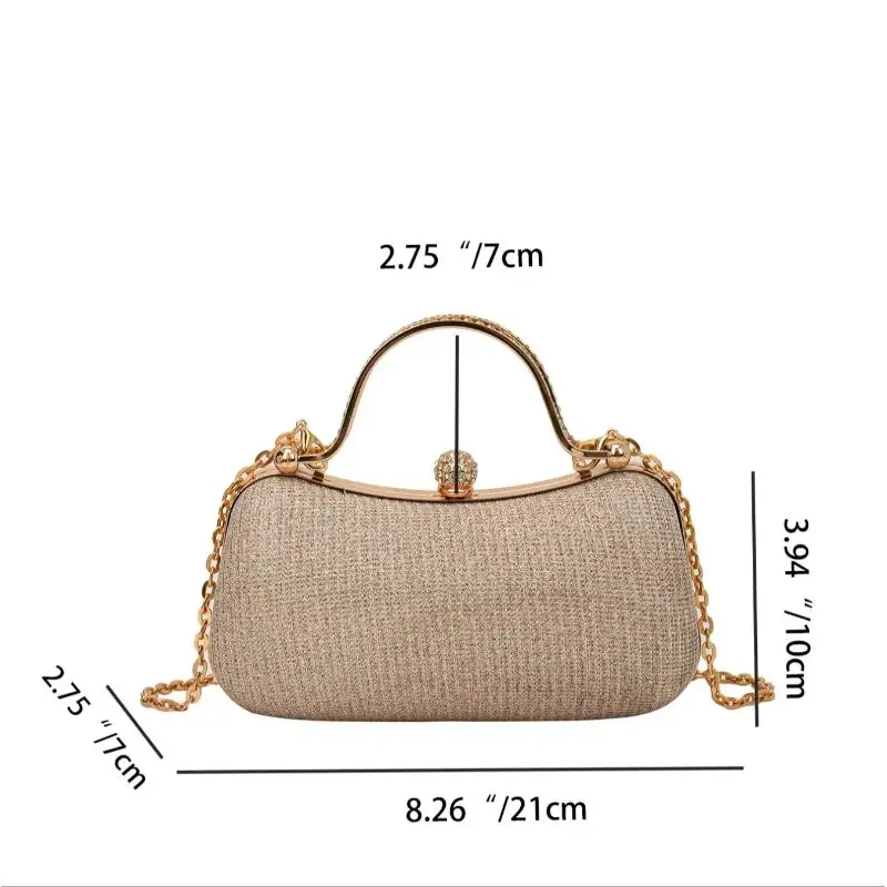 Chain Evening Bag Dinner Shoulder Bag for Women Handbag - Fashion Crossbody Bags Vintage  Underarm Bag Satchel (Black)