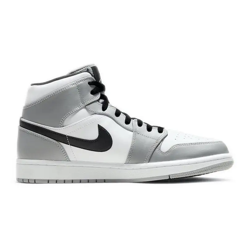 Nike Air Jordan 1 Mid 'smoke Grey' Sneakers Shoes 554724-092 With Original Box