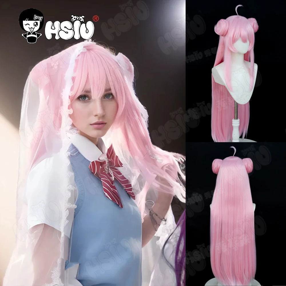 Satou Matsuzaka Cosplay Wig Fiber synthetic wig「HSIU」90CM Light pink long Wig Anime Happy Sugar Life Matsuzaka Sato cosplay Wig