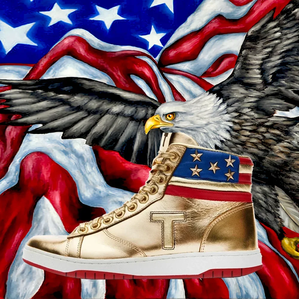 Big Size 47 48 Trump 2024 MAGA Gold Sneakers Never Surrender Pro Donald Distressed Gym Shoes Men's Casual Boots Road Sneaker