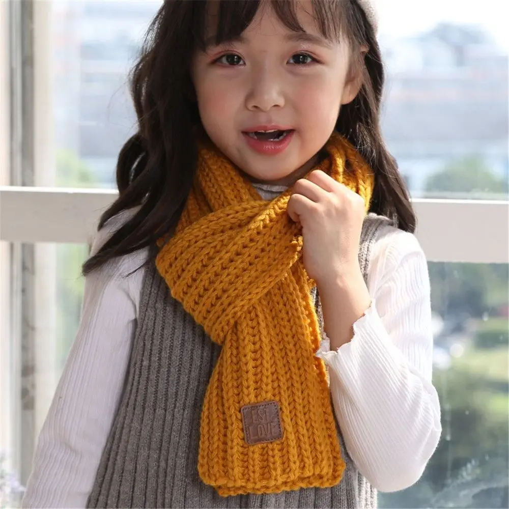 

Fashion Warm Kids Scarf Thick Soft Neck Warmer Cute Outdoor Knitted Scarf Baby Boys Girls
