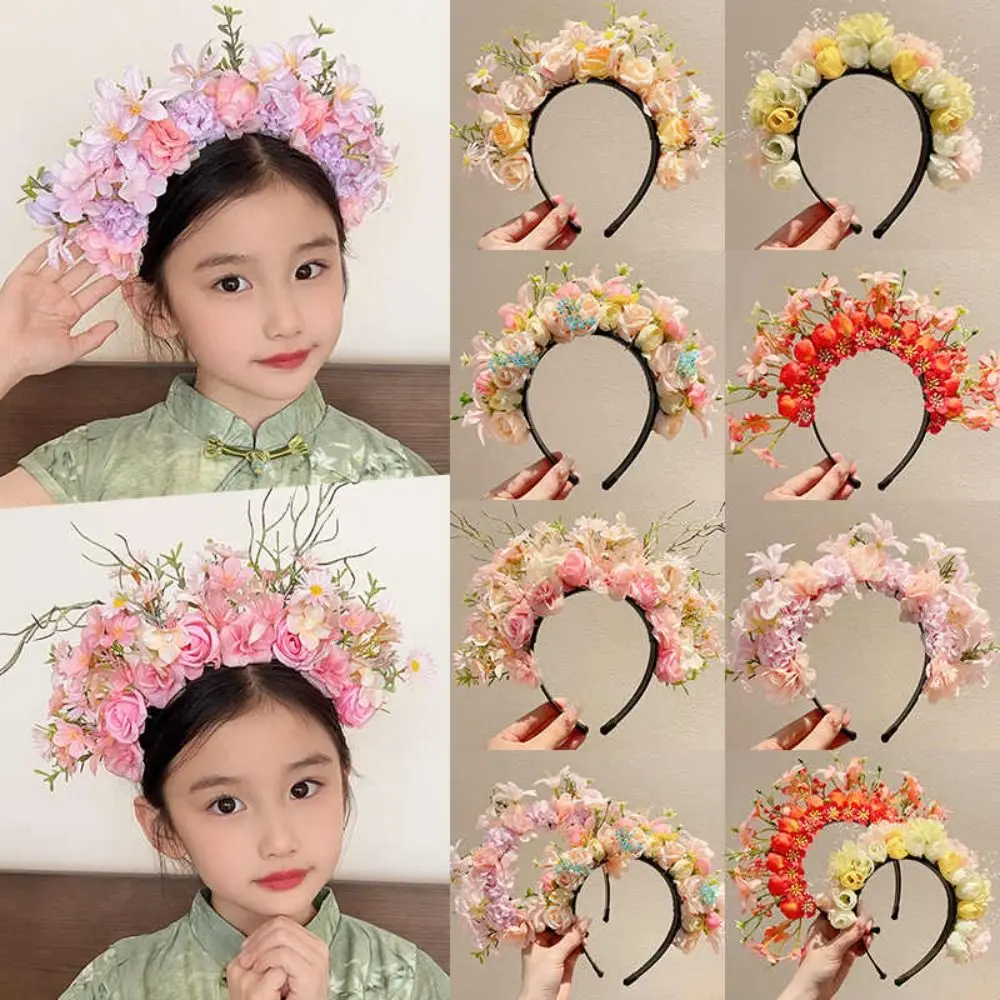 القماش Quanzhou رئيس دبوس زهرة الشعر هوب جارلاند العرقية نمط زهرة عقال إكسسوارات الشعر غطاء الرأس #5