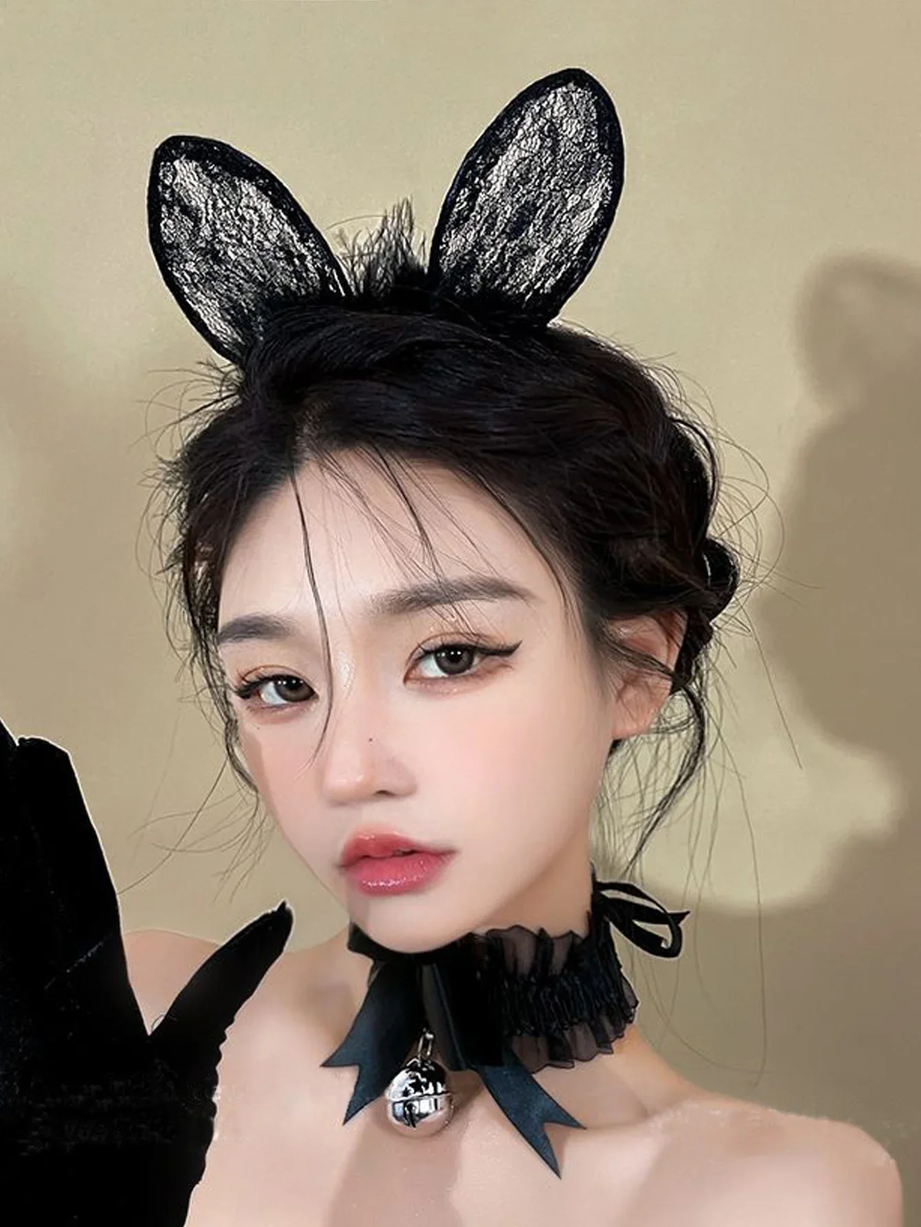 

1Pcs Fashion Artificial Feather Sexy Lace Rabbit Ear Hairband Headbands For Women Hair Accessories