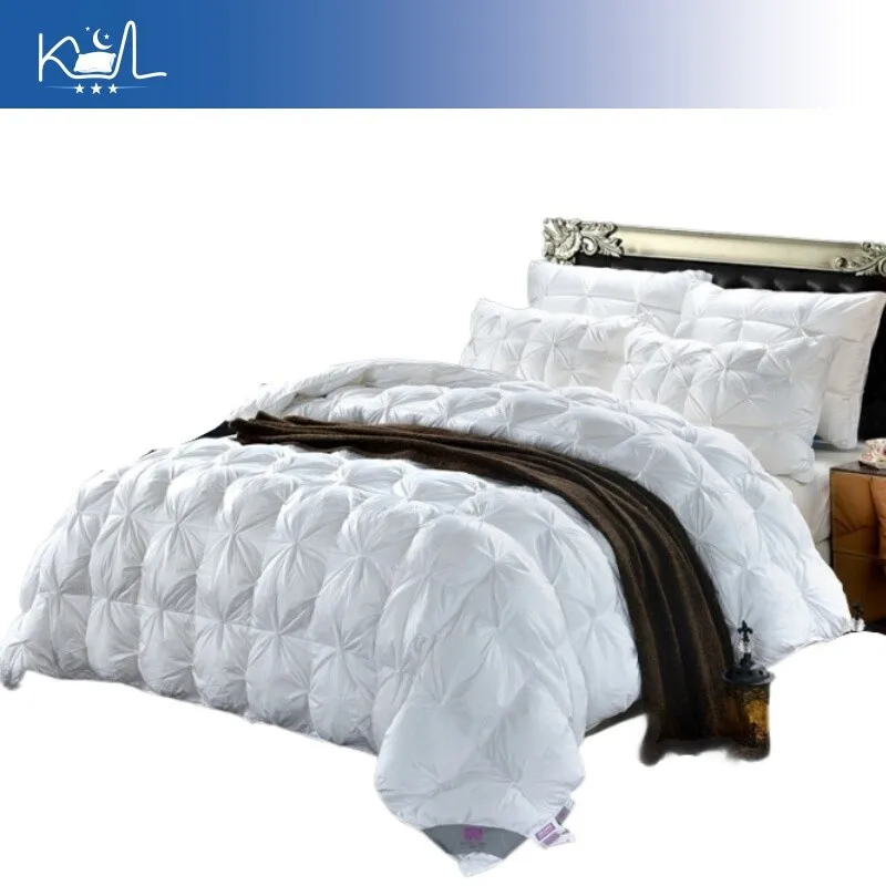 

Luxury 95% White Goose Down Comforter Authentic Hotel Grade Thickened Warm Ultra-Soft Noiseless Double Size Winter Quilt Core