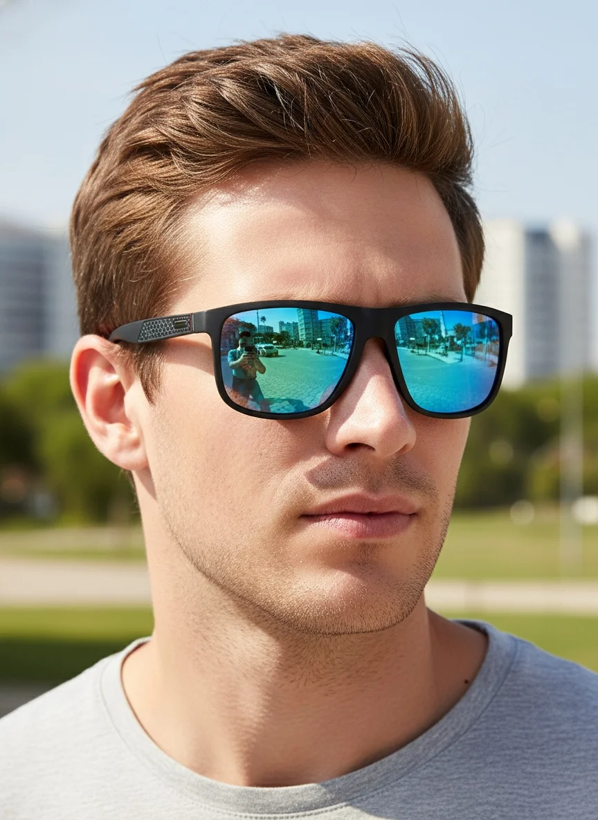Okulary przeciwsłoneczne w stylu vintage, kwadratowe, polaryzacyjne, męskie i damskie, luksusowa marka, designerskie okulary męskie do jazdy samochodem, wędkowania, ochrona UV400, okulary męskie. — zdjęcie 3