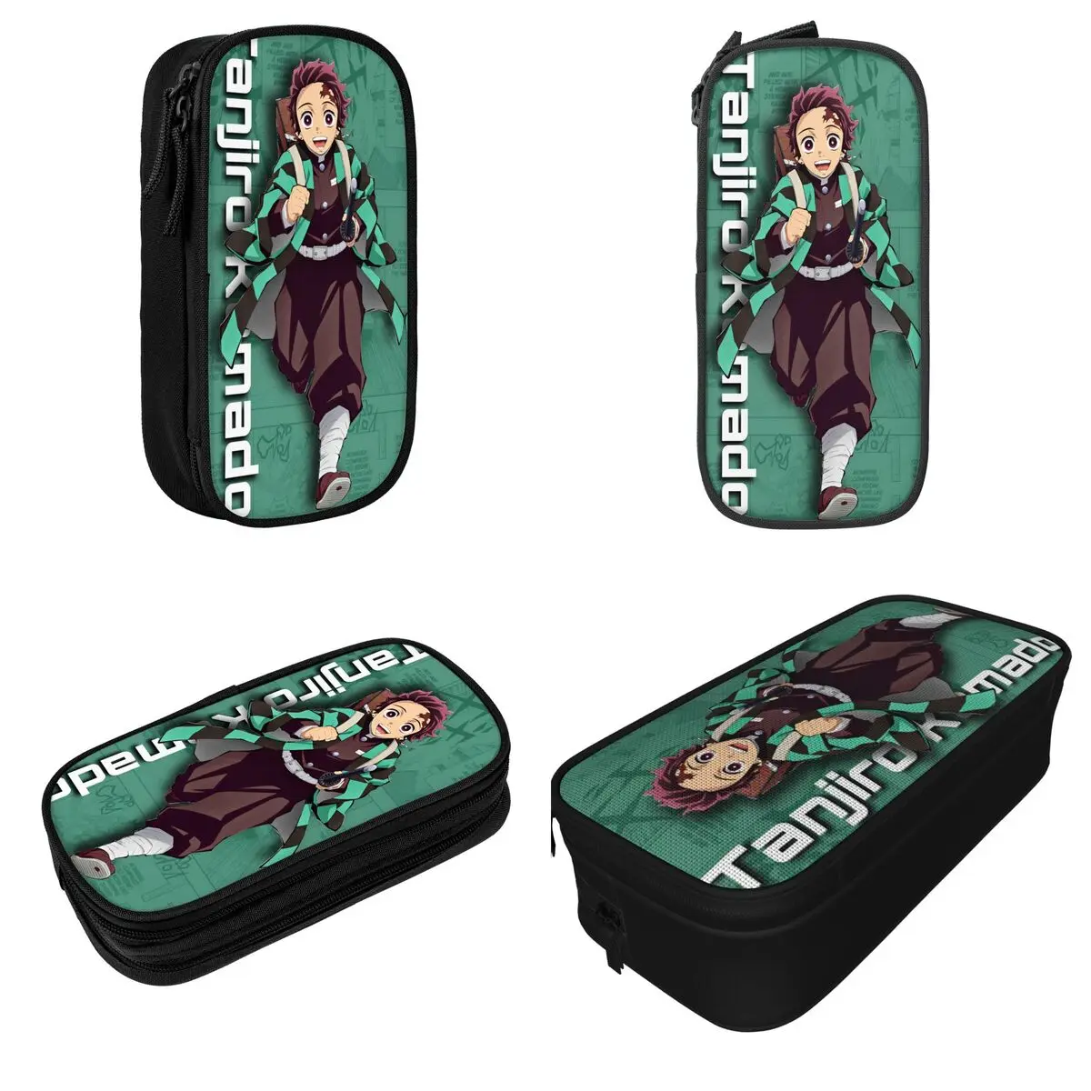 Tanjiro Kamado Demon Slayer Manga Pencil Case Anime Pencilcases Pen Box for Student Big Bags Students School Gift Stationery