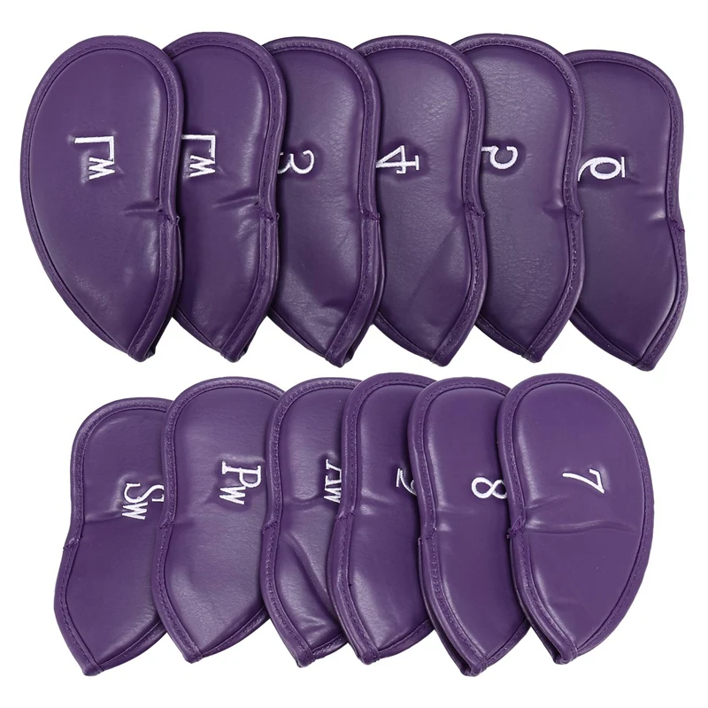 

Hot 12Pcs Golf Iron Covers,Golf Iron Head Covers PU Leather Golf Iron Covers Set Colorful Golf Iron Headcovers