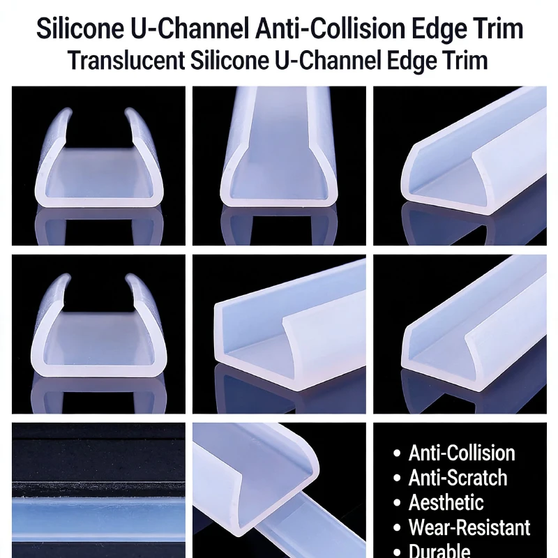 Silicone Sealing Strip - Glass Table And Cabinet Edge Anti-Collision Protection Strip - Anti-Collision Protection Strip