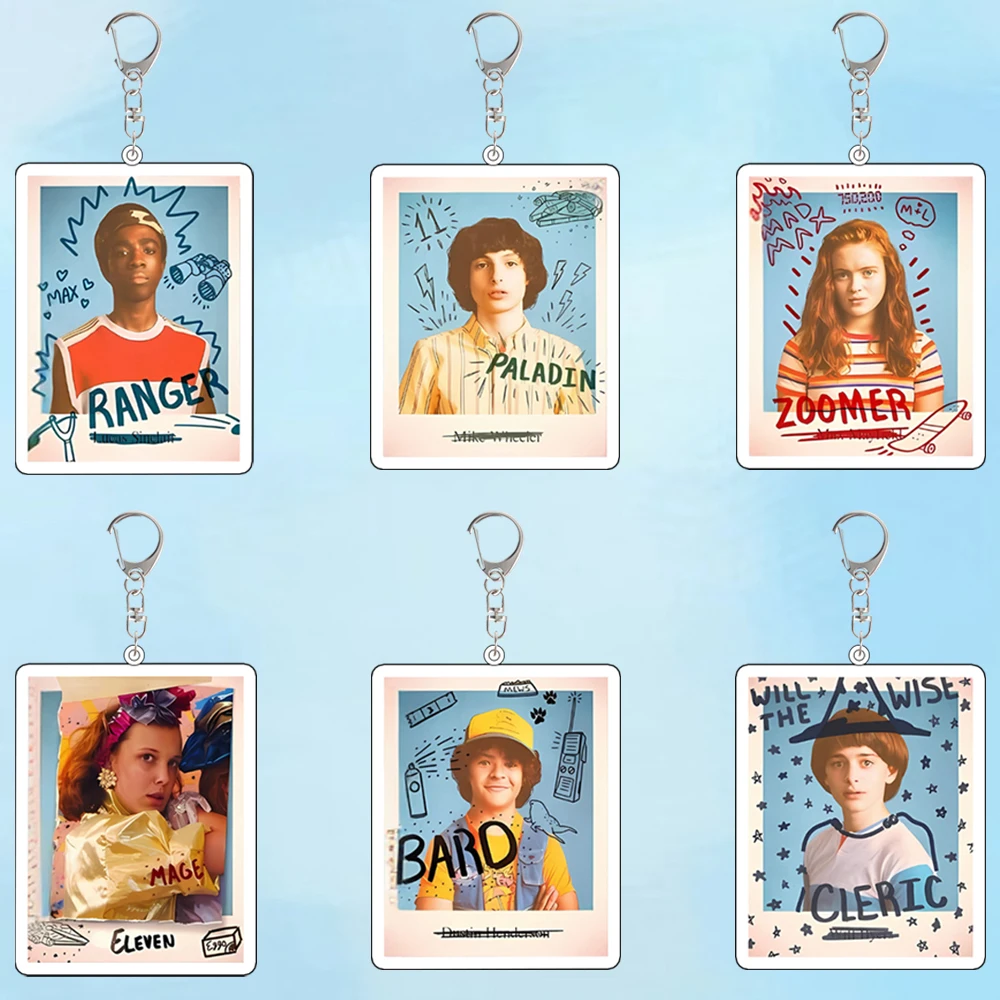 Für Fremde Dinge Will Lucas Max Mike Dustin Nancy Acryl Schlüsselanhänger Benutzerdefinierte Cartoons Niedlicher Rucksack Zubehör Festival Geschenk