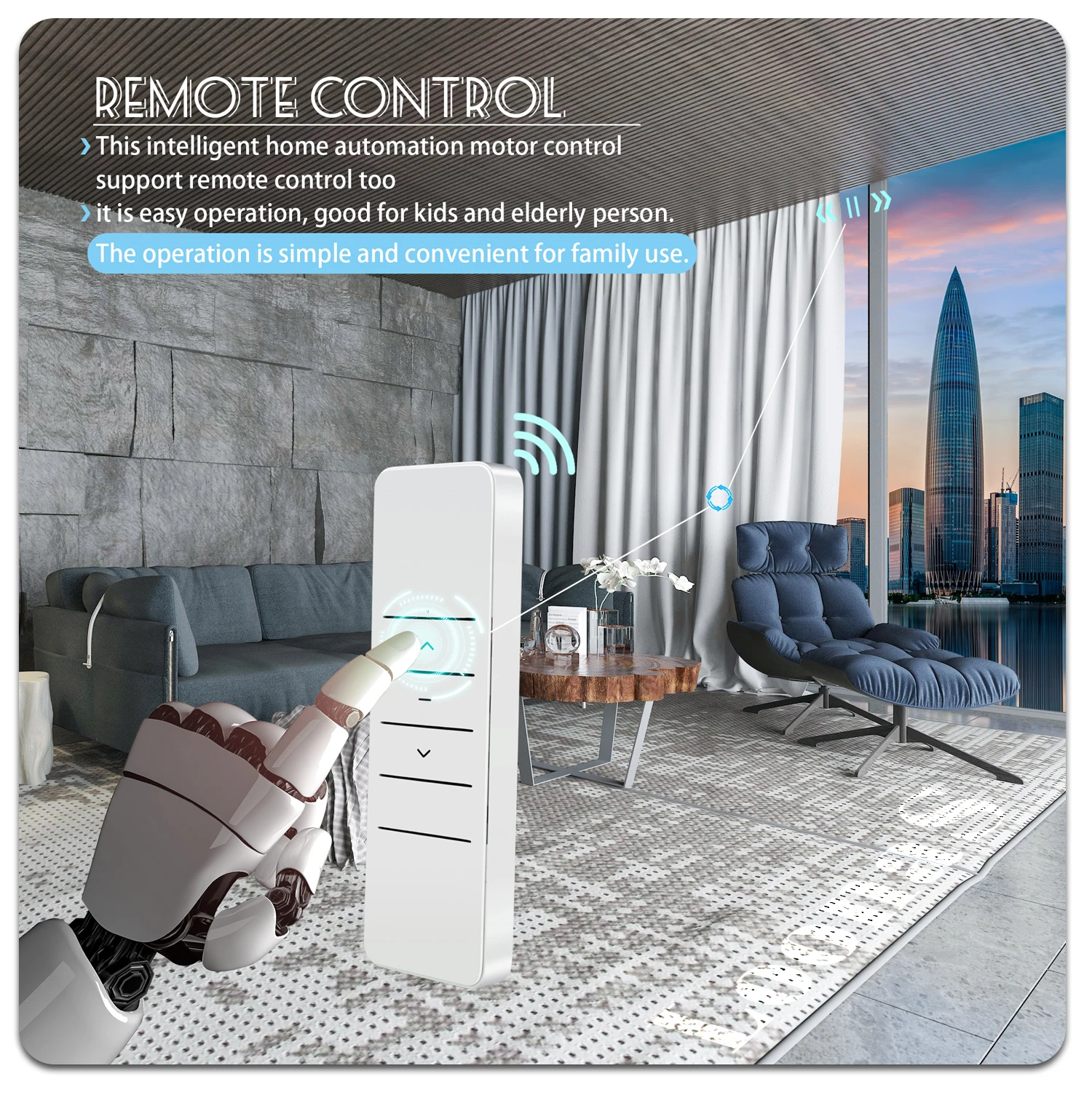 Imagem -04 - Loonas-sistema Elétrico Mini Motor de Cortina Tuya Wi-fi Casa Inteligente Trilho Personalizado com Controle Remoto rf Suporte Alexa e Google Home 13 mm