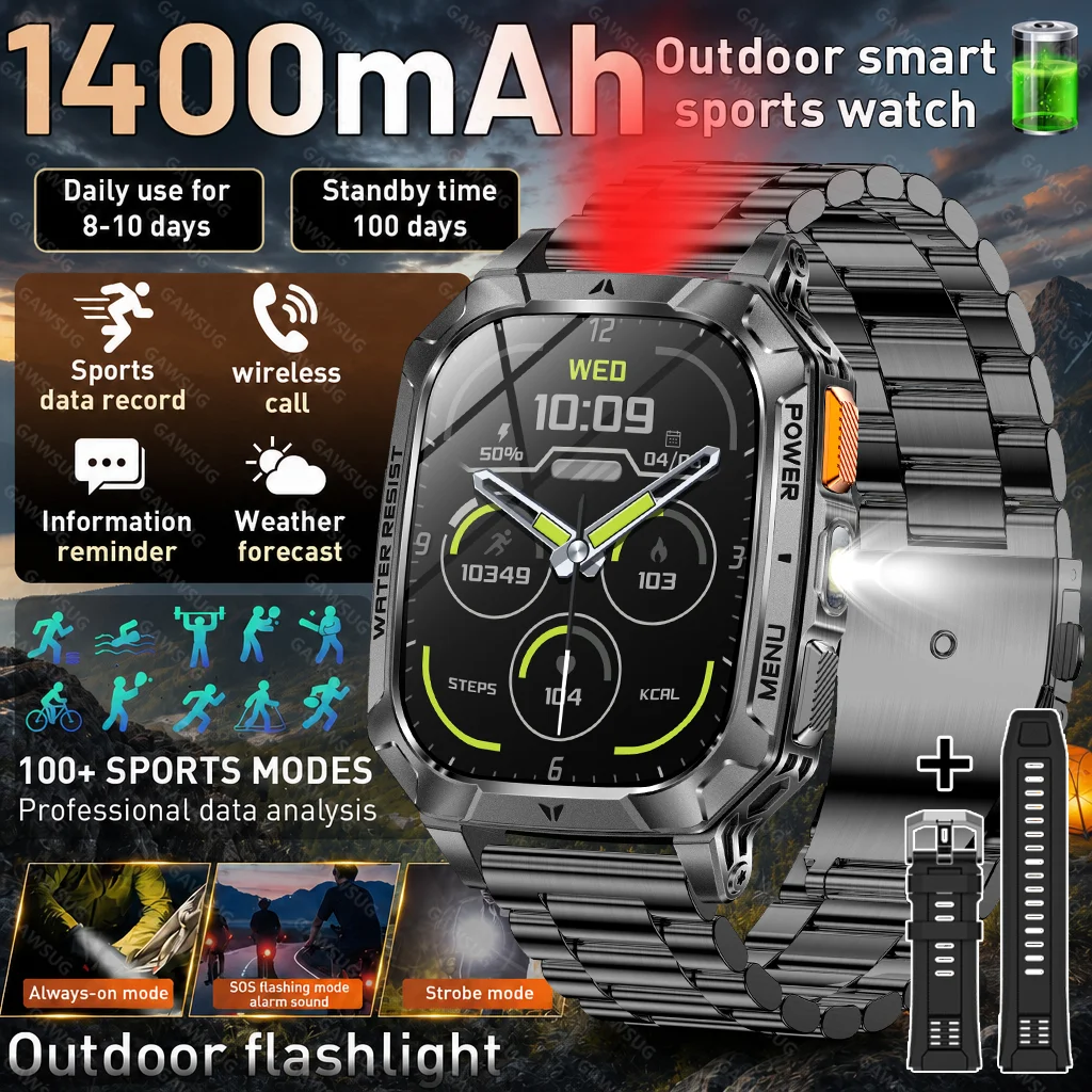 Smartwatch Rugged Watches For Men - 2026 New Rugged Smart Watch Men