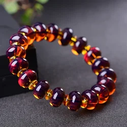 Amber Baltic Certificate Violet Bracelet Original Stone Amber Beads Bracelets for Men and Women Beeswax Bracelets Jewelry Gifts
