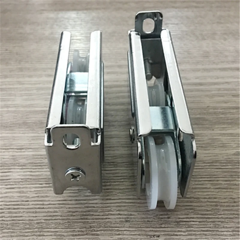 2PCS Double Wheel Aluminum Alloy Door And Window Roller Sliding Window Nylon Narrow Gauge Double Pulley Lock Block