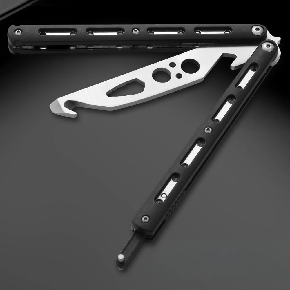 Beginner Butterfly Knife Trainer Unsharpened Balisong Practice Knife For Flipping Tricks Martial Arts Survival Training Gear