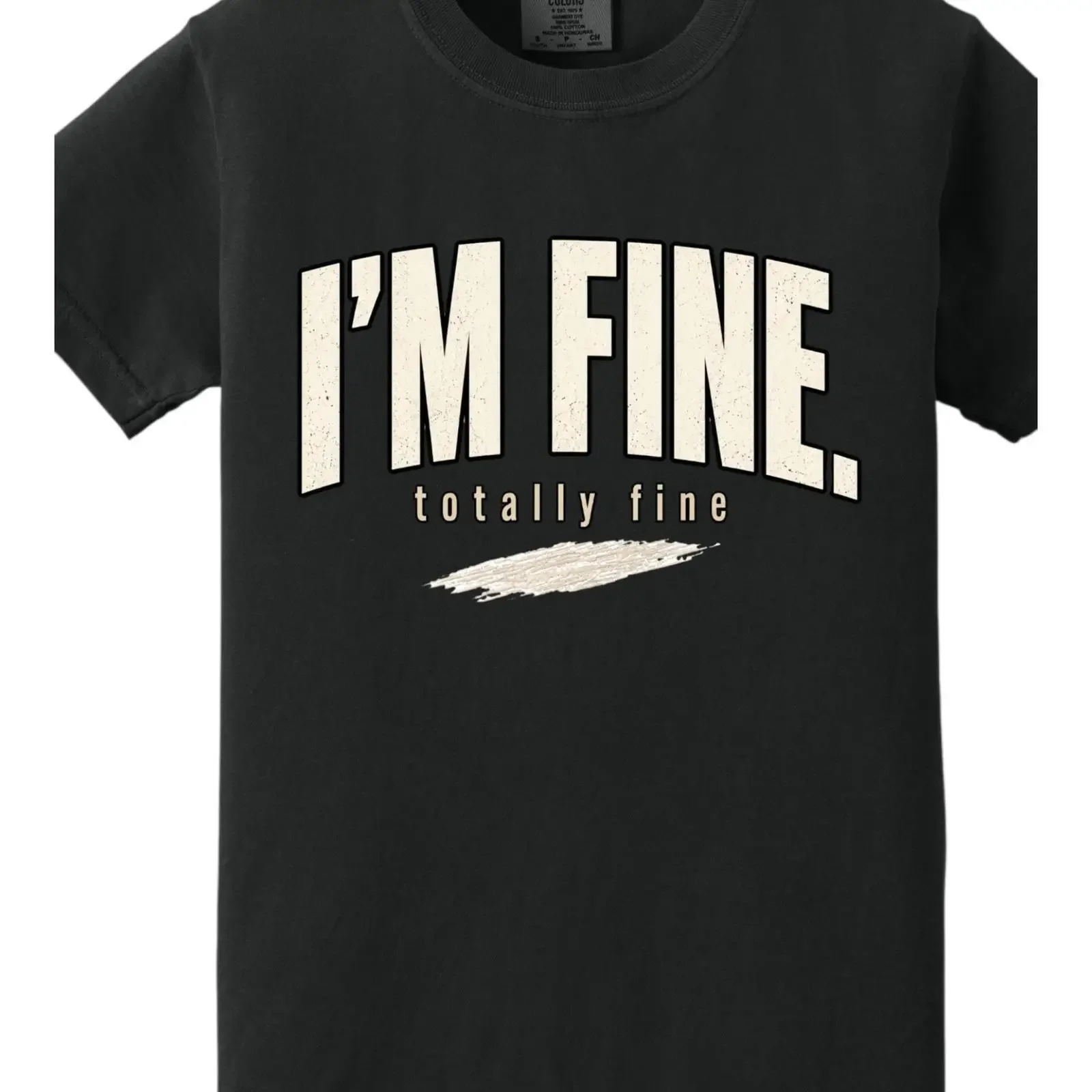 Camiseta Engraçada e Sarcástica 'Estou Bem' para Introvertidos, Humor sobre Saúde Mental, Vintage, Lavada, Esticada, Streetwear Masculino