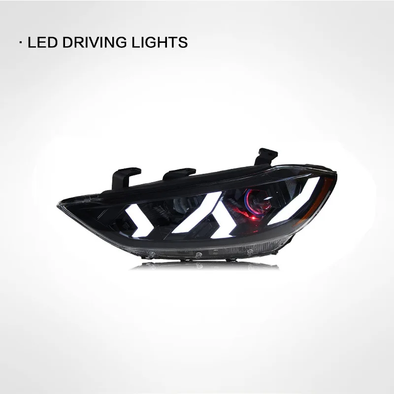 Car Styling Headlights for Elantra LED Headlight 2016 2017 2018 2019 2020 Elantra Front Lamp Drl Led Projector Lens Accessories