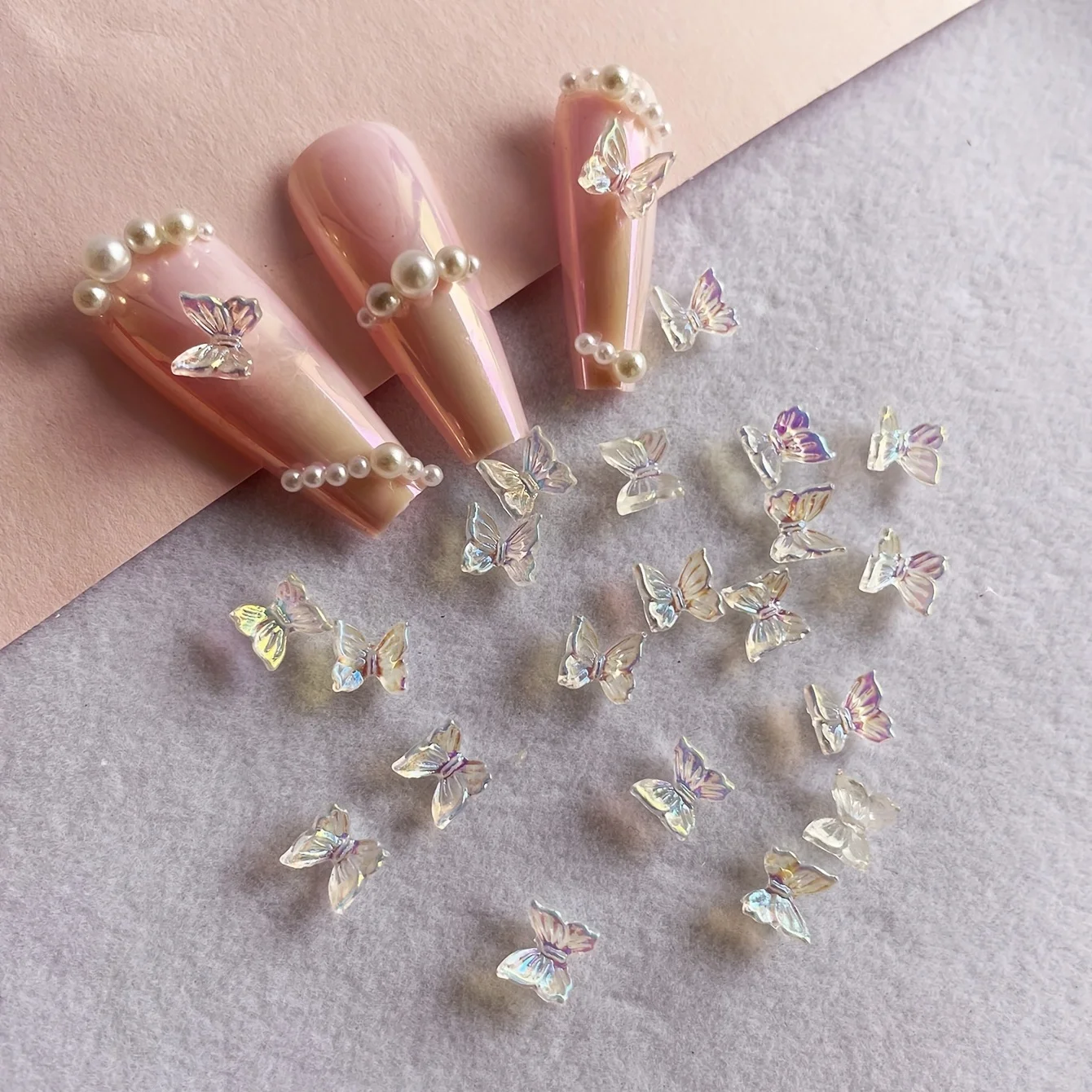 20 Stück Schmetterling 3d Nagel Charms ab Farben Schmetterling Harz Steine Gel politur Strass für Maniküre Dekor Nail Art