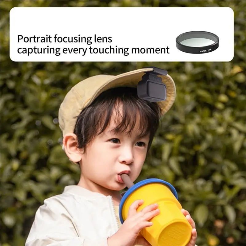 AS95-Für DJI OSMO Nano Action Kamera Kompatibel 10X Objektiv Filter + Mini Selfie Stick Für DJI OSMO Nano MACRO Porträt fokus Objektiv