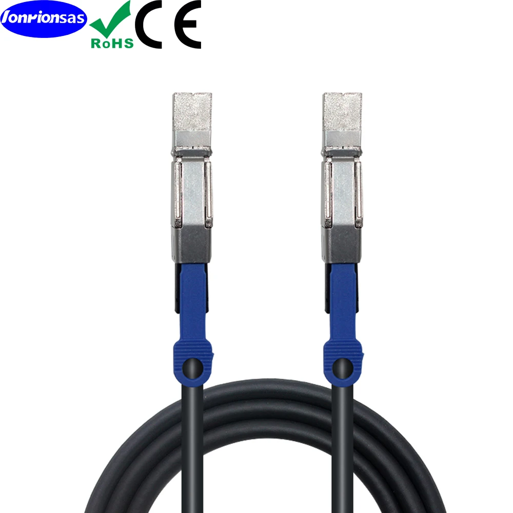 High‑Speed 12G Mini SAS‑HD SFF‑8644‑to‑SFF‑8644 External Cable, 3‑Meter Server Wire for Hard‑Disk Rack RAID Controller SAN Netwo